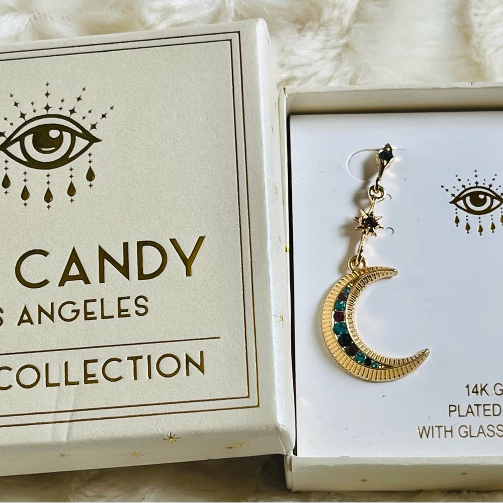 Eye Candy moon & star earrings new